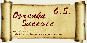 Ozrenka Šućević vizit kartica